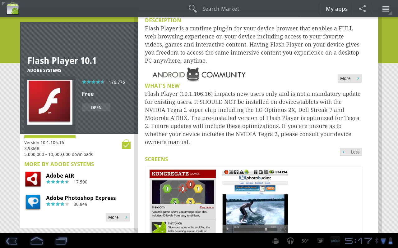adobe flash player 10.1 for android tablet free download